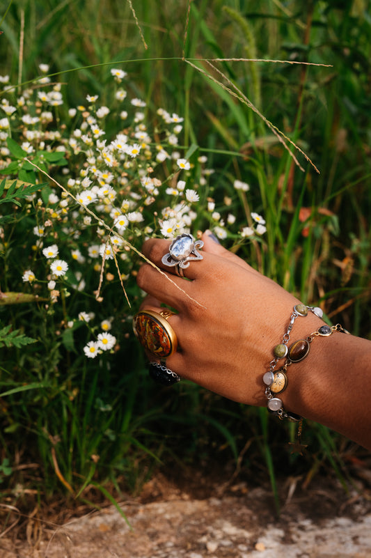 Diamond Blue Scarab Ring