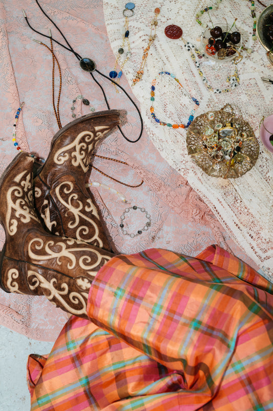 Colorful Pink Plaid Dress