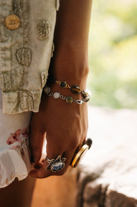 Green and Bronze Star Bracelet