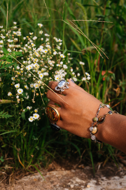 Diamond Blue Scarab Ring